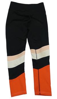 Černo-světlerůžovo-smetanovo-červené sportovní legíny M&S