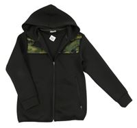Nová - černo-army softshellovo/šusťáková bunda s kapucí zn. DESTINATION