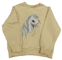 Vanilková mikina s koníkem H&M