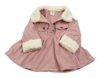 Starorůžovo manšestrovo/huňaté šaty s límečkem Cozy Cub