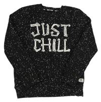 Černá skvrnitá mikina s nápisy C&A