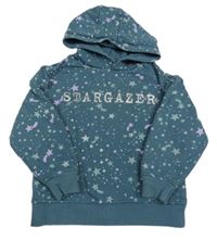 Šalvějová mikina s nápisem a hvězdičkami a kapucí PRIMARK