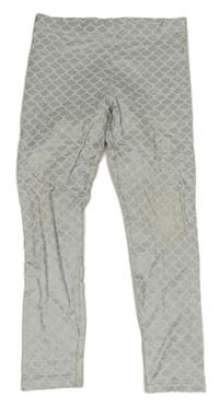 Stříbrno-bílé legíny se šupinkami George