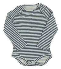 Tmavomodro-bílé pruhované žebrované body s kapsou Tu