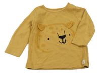 Okrové žebrované triko se šelmou Next