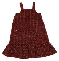 Červeno-černo-zlaté šaty s flitry Matalan