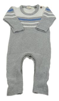 Šedo-bílý melírovaný vlněný overal s pruhy lupilu