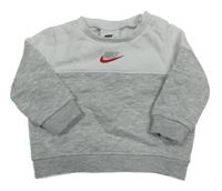 Šedo-bílá melírovaná mikina s logem Nike