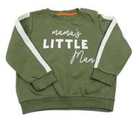 Khaki-bílá mikina s nápisy F&F