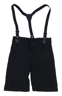 Tmavomodré kraťasy s kšandami 