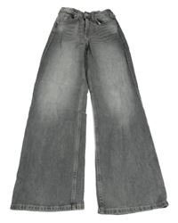 Šedé wide leg waist rifle H&M