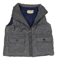 Tmavošedá melírovaná prošívaná šusťáková zateplená vesta RORIE WHELAN