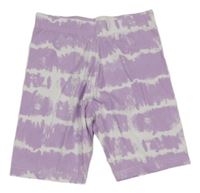 Fialovo-bílé batikované legínové kraťasy PRIMARK