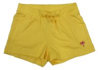 Tmavožluté kraťasy s palmou a mašlí C&A