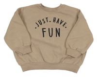 Béžovohnědá oversize mikina s nápisy Nutmeg