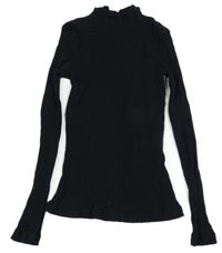 Černý žebrovaný svetrový rolák Matalan