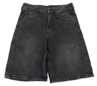 Černé loose fit waist riflové kraťasy H&M