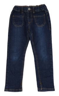 Tmavomodré skinny teplákové rifle ZARA