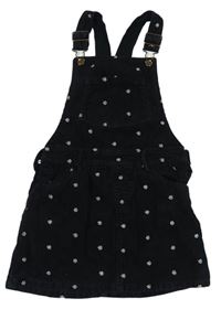 Černá květovaná manšestrová sukně s laclem M&S