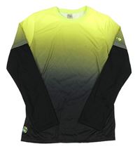 Neonově žluto-černé ombré sportovní funkční triko Artengo