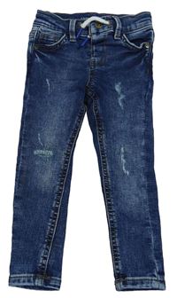 Modré teplákové skinny rifle s prošoupáním Denim Co.