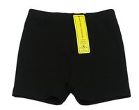 Černé žebrované elastické kraťasy Shein