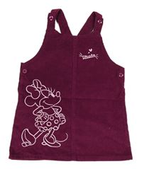 Vínové manšestrové laclové šaty s Minnie Primark