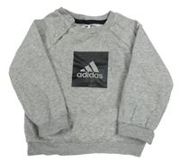 Šedá melírovaná mikina s logem Adidas
