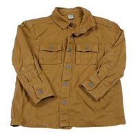 Hnědá plátěná košilová bunda Tu