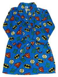 Modrý chlupatý župan s logy DC hrdiny