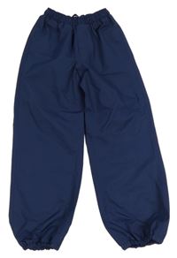 Tmavomodré šusťákové podšité kalhoty Tchibo