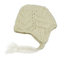 Krémová vlněná čepic