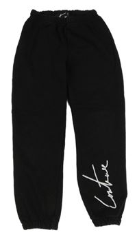 Černé tepláky s nápisem Couture