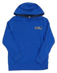 Modrá mikina s nápisem a kapucí Yigga