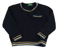 Tmavomodrá mikina s kapsou Benetton