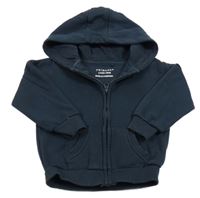 Tmavomodrá propínací mikina s kapucí Primark