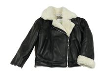 Nové - Černý koženkový zateplený křivák Primark