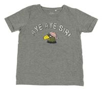 Šedé melírované tričko s orlem Name it