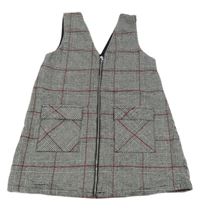 Černo-bílo-červené kostkované propínací šaty Mayoral