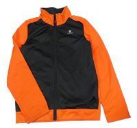 Černo-červená sportovní propínací funkční mikina Domyos