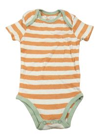 Oranžovo-smetanové pruhované body