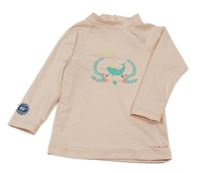 Světlerůžové UV triko s narvalem Decathlon