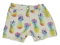 Bílé riflové kraťasy s ananasy Next