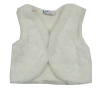 Bílá kožešinová podšitá crop vesta Topomini