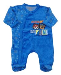 Modrý sametový overal s Paw Patrol a tlapkami Nickelodeon
