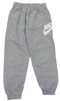 Šedé melírované tepláky s logem Nike