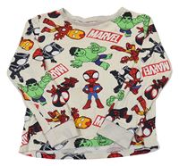Béžové pyžamové triko s Avengers