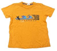 Oranžové tričko s potiskem Pocopiano
