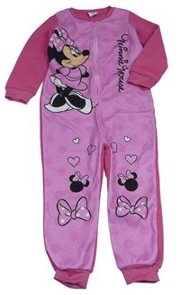 Růžový fleecový overal s Minnie Disney
