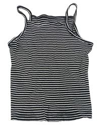 Černo-bílý pruhovaný žebrovaný top PRIMARK